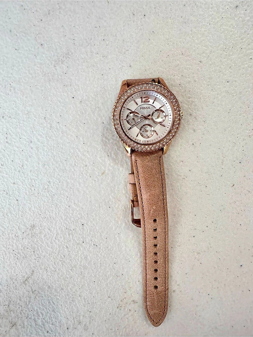 Fossil Original Chronograph Watch Rose Gold-with leather strap